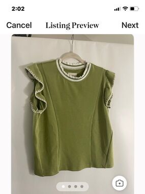 Umgee Ruffled Sleeve Olive Green Top